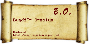 Bugár Orsolya névjegykártya